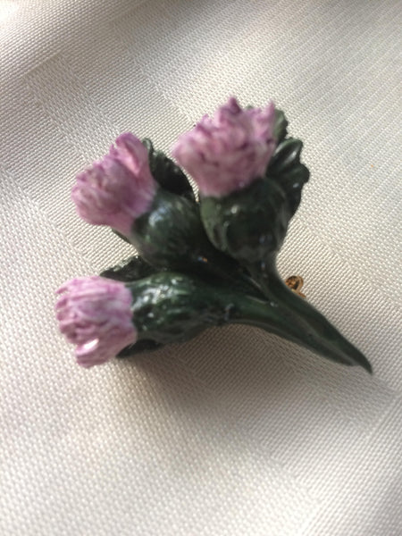 Rare Coalport Thistle Pin