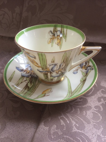 Royal Doulton Deco Style Iris Teacup & Saucer