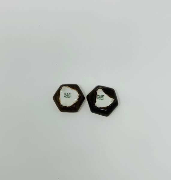 2 Antique Hand Painted B & C Limoges Salt Cellars