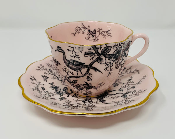 Pink Blush Coalport Bird Of Paradise Cup And Saucer