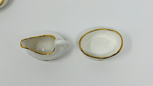 Royal Albert Strawberry Basket Set with Cream and Sugar Bowls