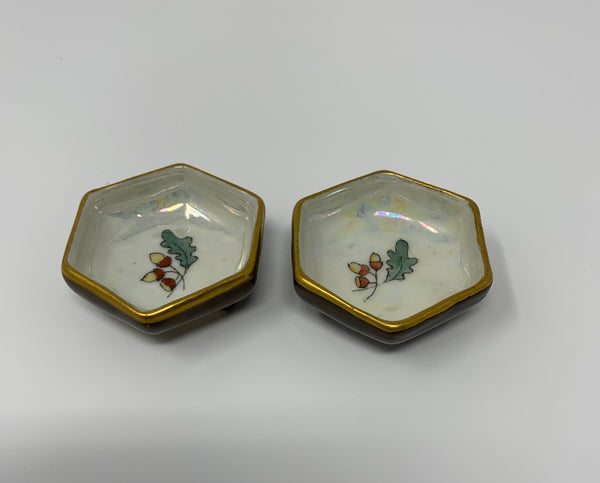 2 Antique Hand Painted B & C Limoges Salt Cellars