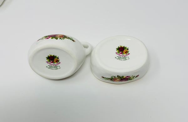Royal Albert Strawberry Basket Set with Cream and Sugar Bowls