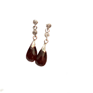 Garnet & Diamond Earrings