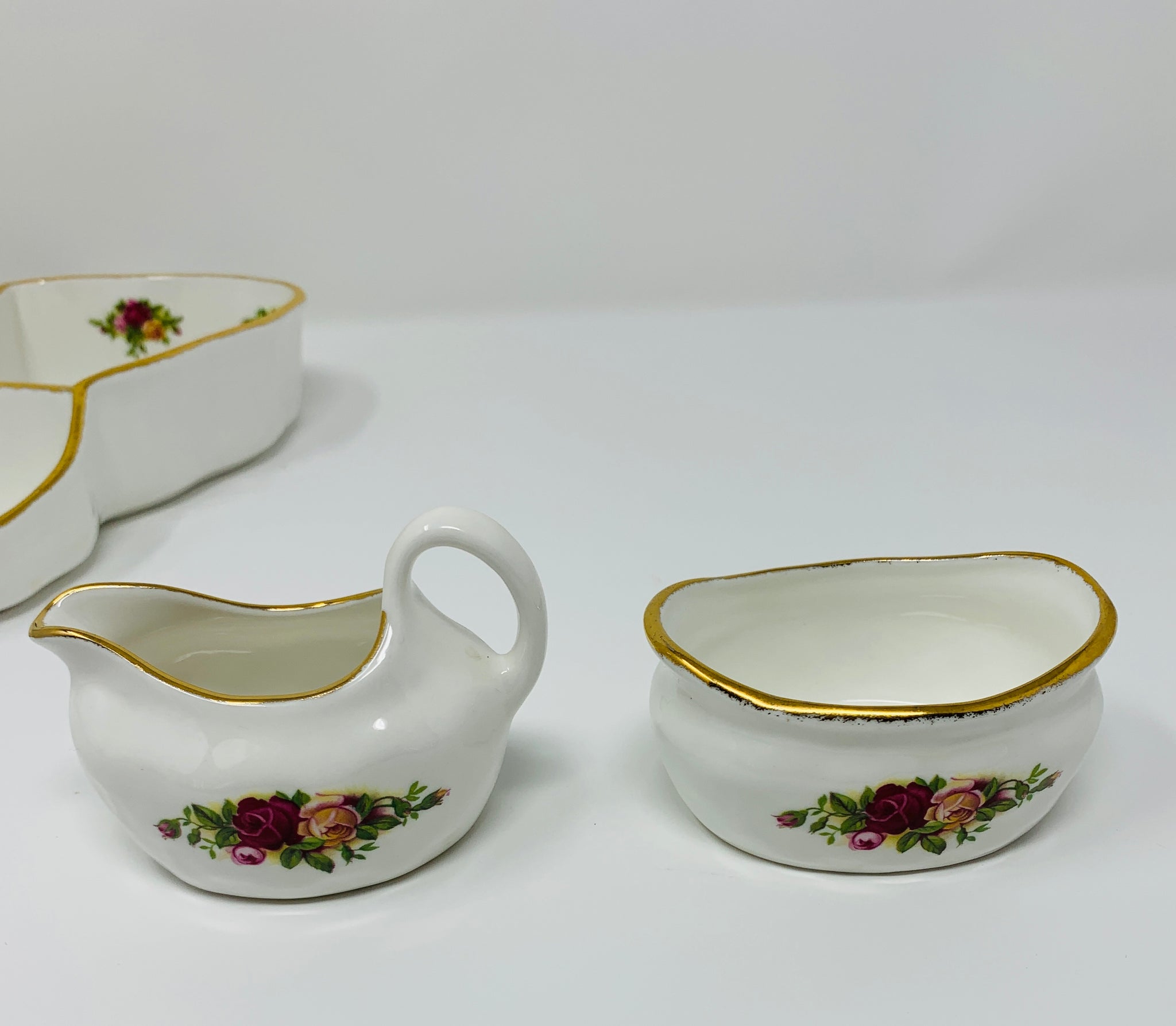 Royal Albert Strawberry Basket Set with Cream and Sugar Royal Albert Strawberry Basket Set with Cream and Sugar